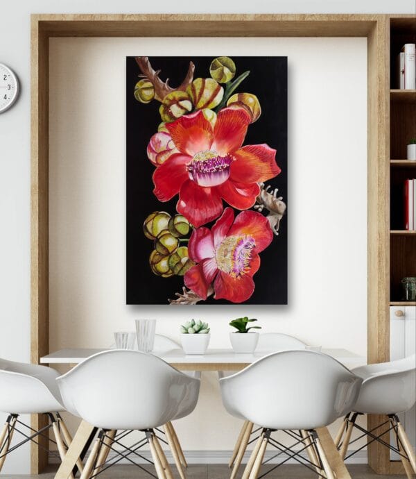 Divine Blooms – Original Floral Realism Painting - Image 2