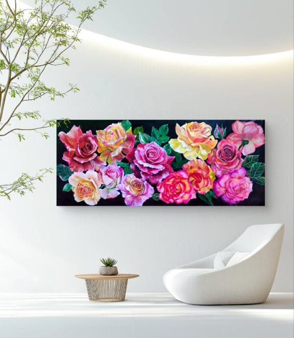 Ethereal Garden-Original Rose Painting - Image 4