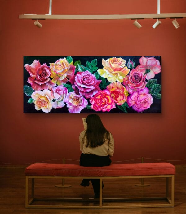 Ethereal Garden-Original Rose Painting - Image 2