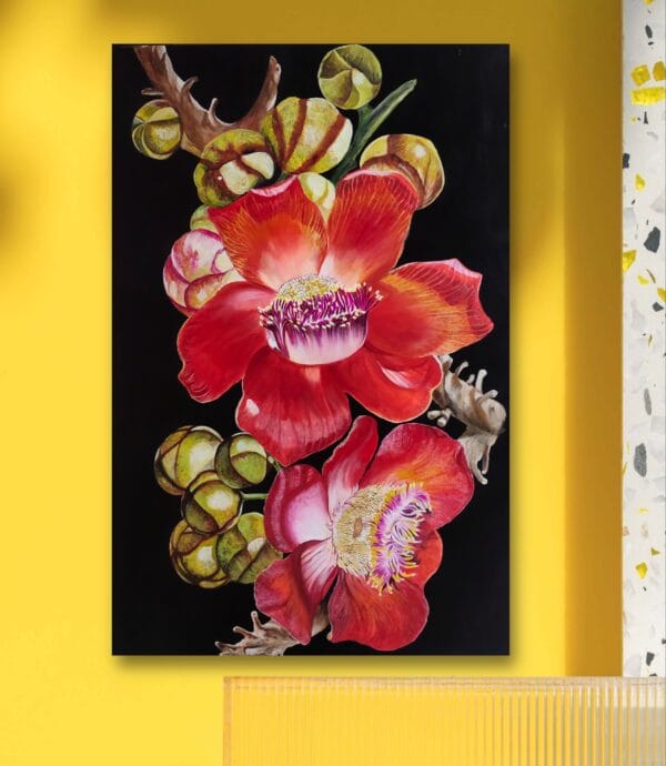 Divine Blooms – Original Floral Realism Painting - Image 3
