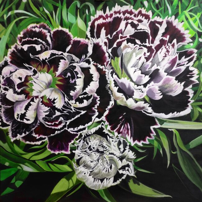 Original Carnation Flower Painting by Sumana Burman Fine Art | Acrylic Botanical Artwork for Sale