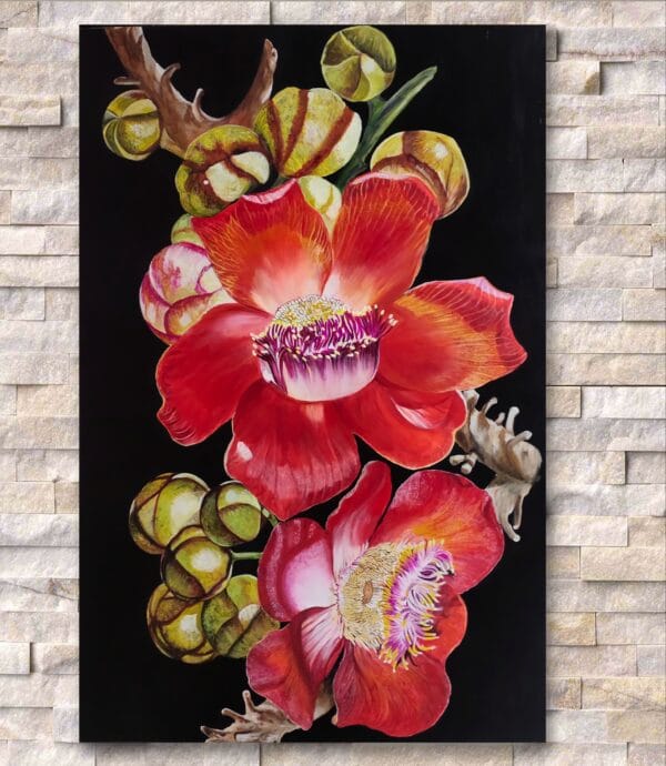 Divine Blooms – Original Floral Realism Painting - Image 5