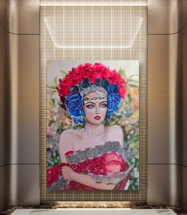 Flamboyance- Original Female Portrait Painting - Image 6