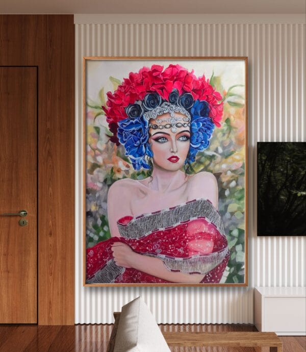 Flamboyance- Original Female Portrait Painting - Image 4