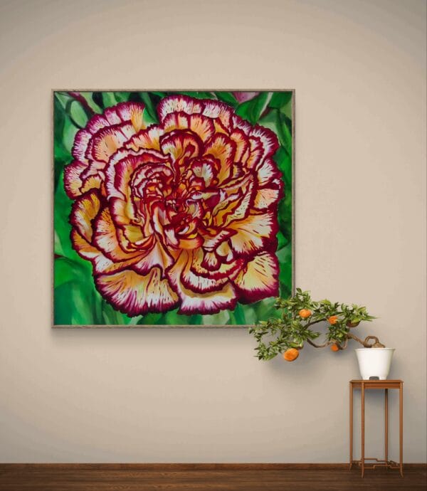 Solar Flare - Original yellow carnation Painting - Image 4