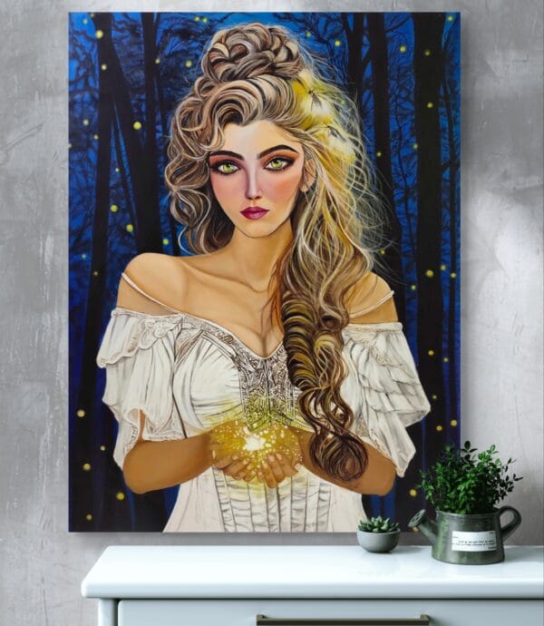 Silent Call-Divine Feminine Surreal Portrait Painting - Image 5