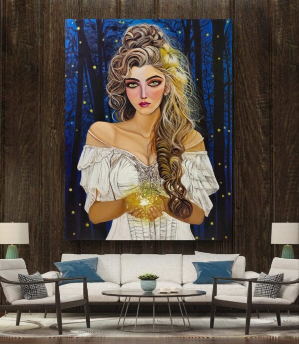 Silent Call-Divine Feminine Surreal Portrait Painting - Image 4