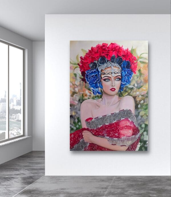 Flamboyance- Original Female Portrait Painting - Image 2