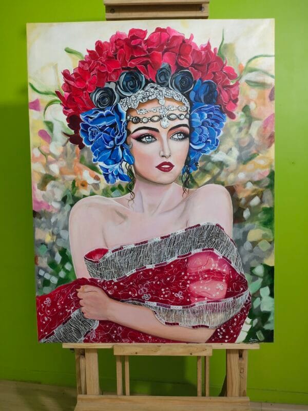 Flamboyance- Original Female Portrait Painting - Image 5