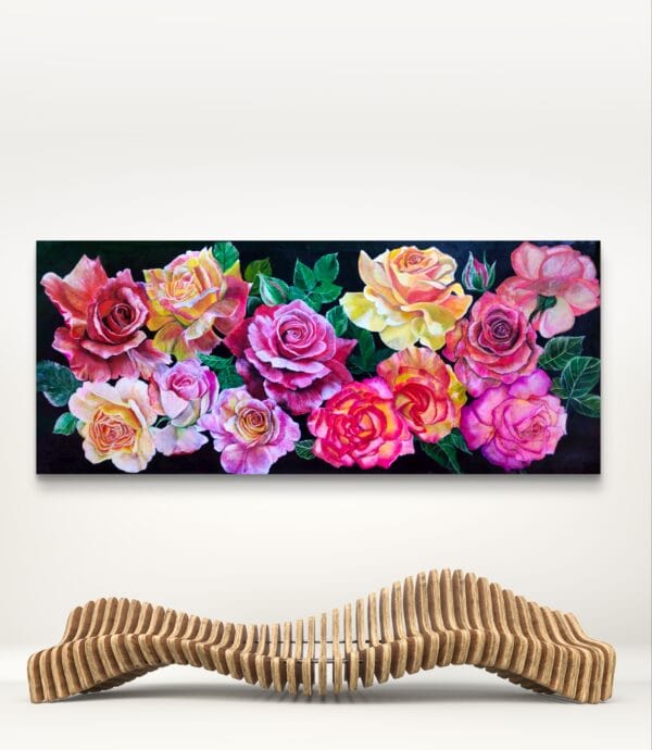 Ethereal Garden-Original Rose Painting - Image 3
