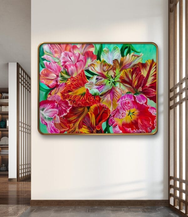 Refraction -original Parrot Tulip Painting - Image 3