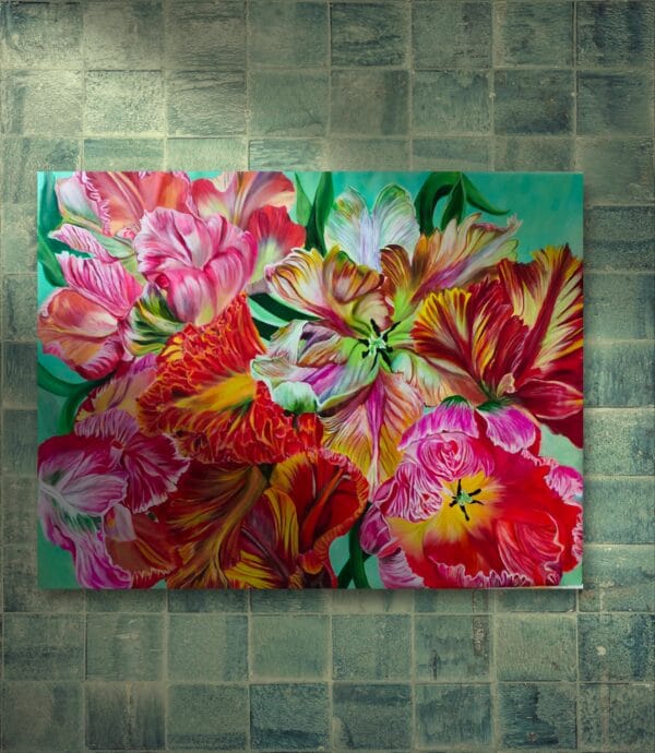 Refraction -original Parrot Tulip Painting - Image 5