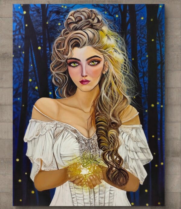 Silent Call-Divine Feminine Surreal Portrait Painting - Image 2