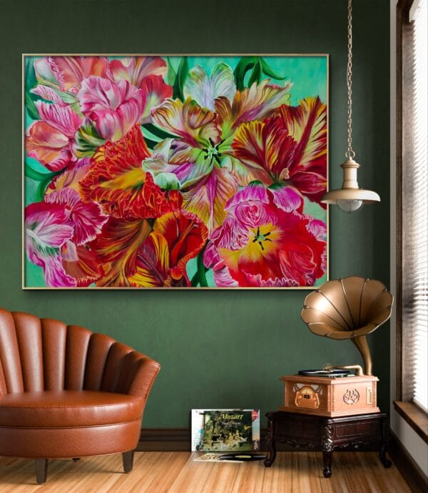 Refraction -original Parrot Tulip Painting - Image 7