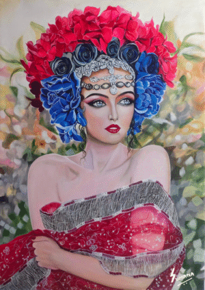 Flamboyance- Original Female Portrait Painting