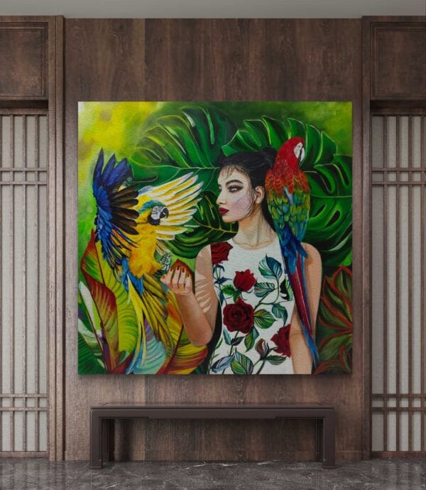 Wilderness – Woman With Macaw Artwork - Image 3