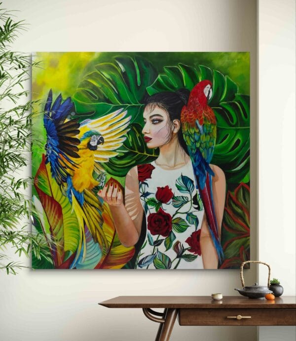 Wilderness – Woman With Macaw Artwork - Image 4
